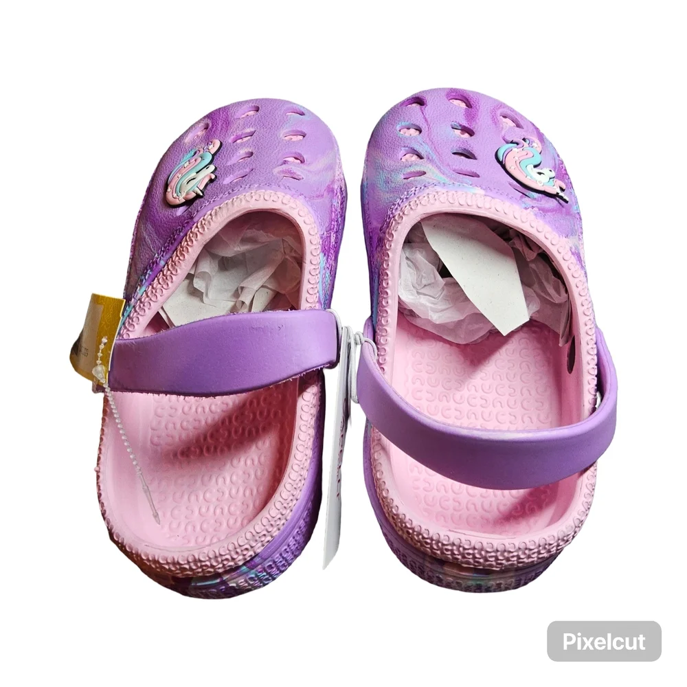 NWOT Girls Size 3 Capelli of New York Lavender Unicorn Kids Slippers